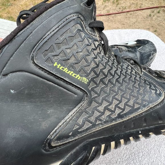 Under Armour Clutch Fit Mens 11.5 Triple Black Football‎ Cleats 1258022-001 - Picture 9 of 12